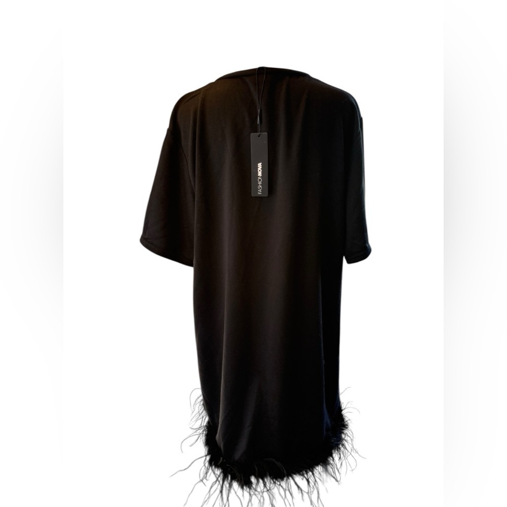 Women’s Fashion Nova Piper Feather Mini black dress NWT Size XL - Picture 9 of 14